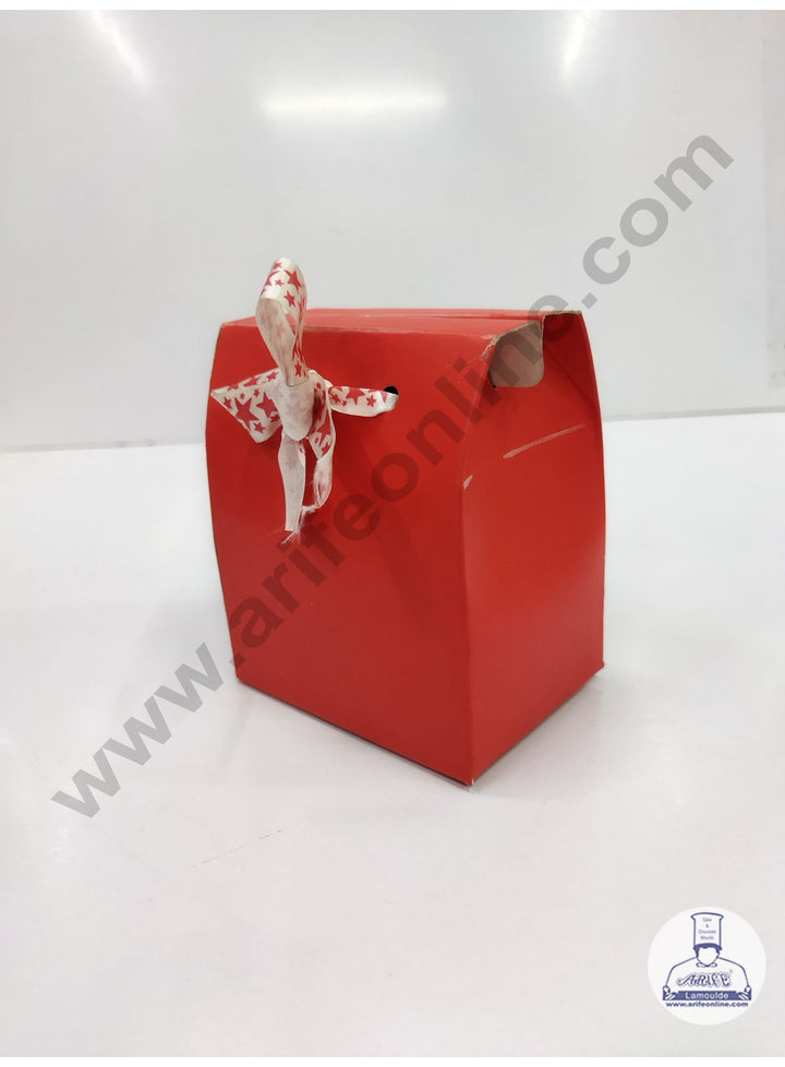 Cake Decor Fancy Chocolate Box With Ribbon Set Of 10 Pieces - Red