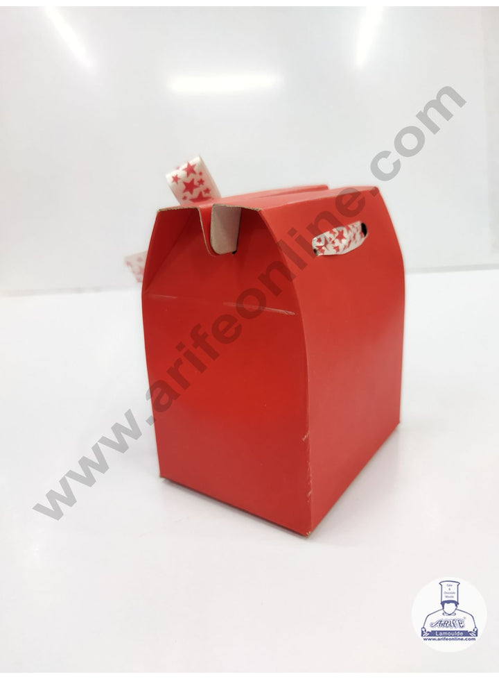 Cake Decor Fancy Chocolate Box With Ribbon Set Of 10 Pieces - Red