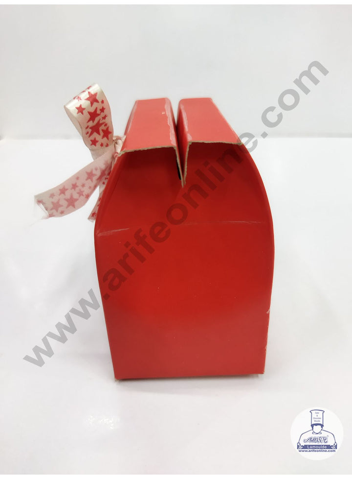 Cake Decor Fancy Chocolate Box With Ribbon Set Of 10 Pieces - Red