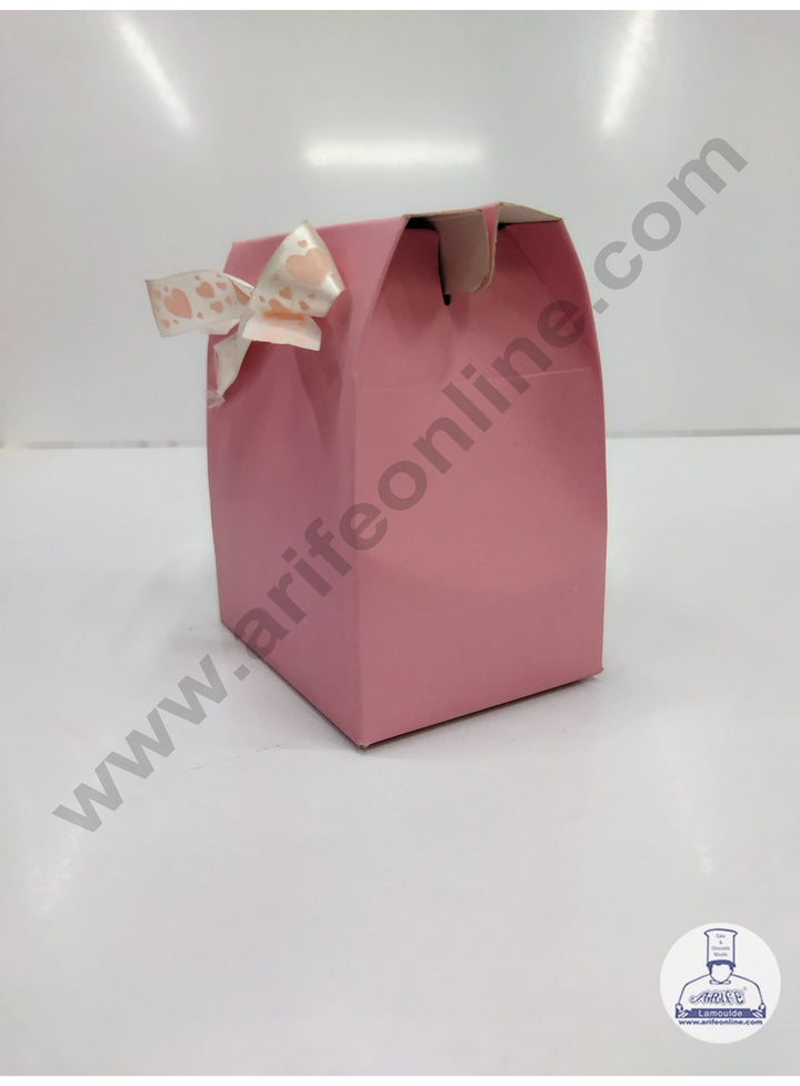 Cake Decor Fancy Chocolate Box With Ribbon Set Of 10 Pieces - Pink