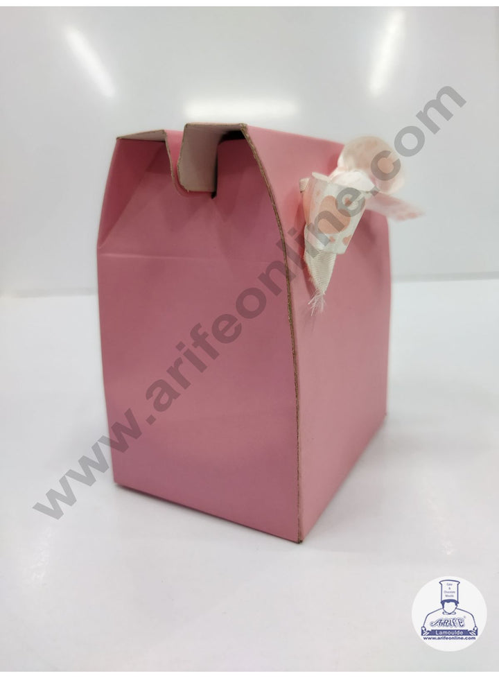 Cake Decor Fancy Chocolate Box With Ribbon Set Of 10 Pieces - Pink
