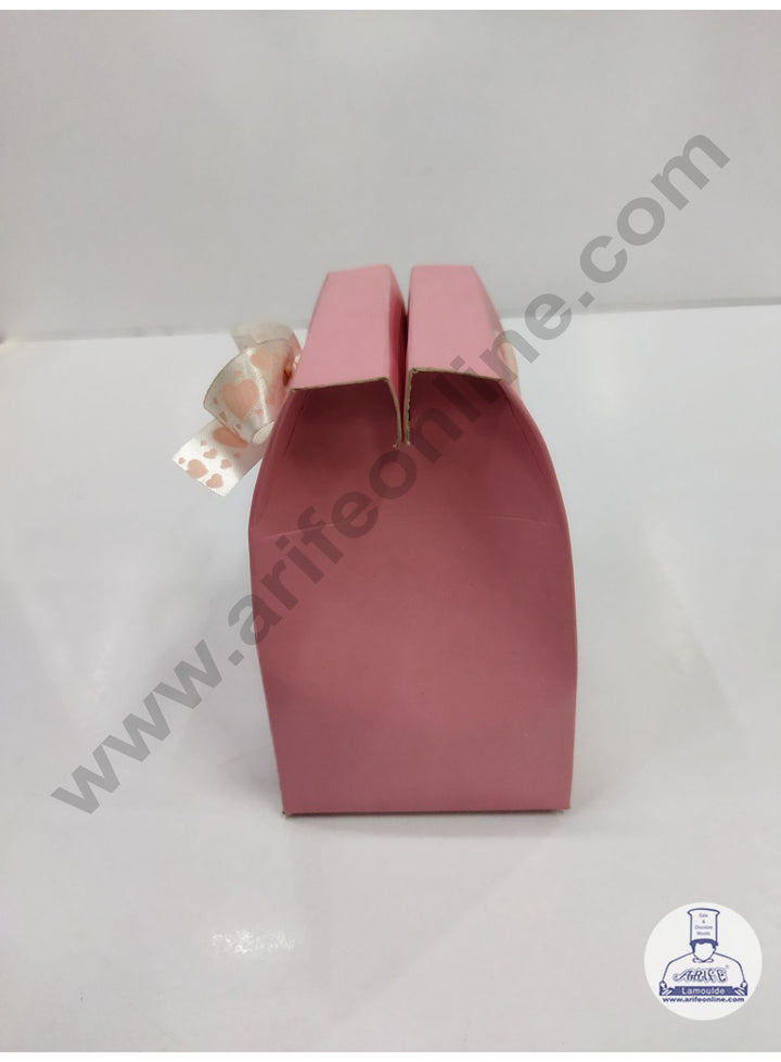 Cake Decor Fancy Chocolate Box With Ribbon Set Of 10 Pieces - Pink