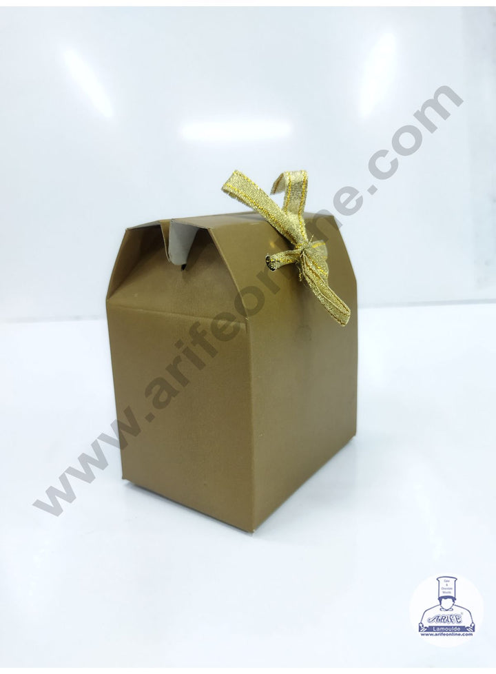 Cake Decor Fancy Chocolate Box With Ribbon Set Of 10 Pieces - Brown