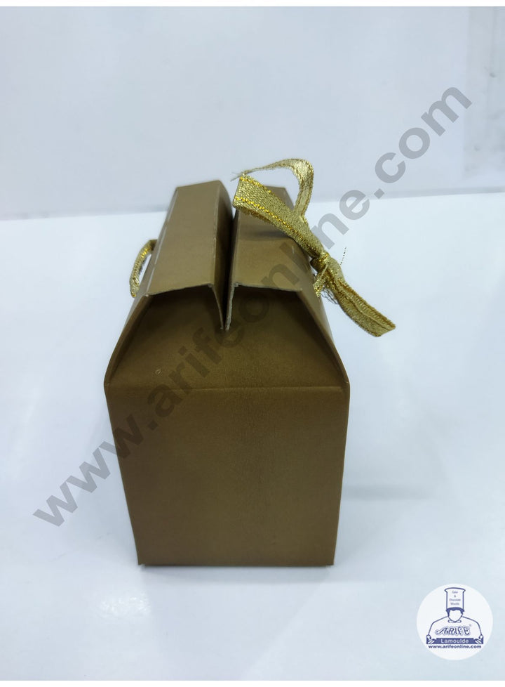 Cake Decor Fancy Chocolate Box With Ribbon Set Of 10 Pieces - Brown
