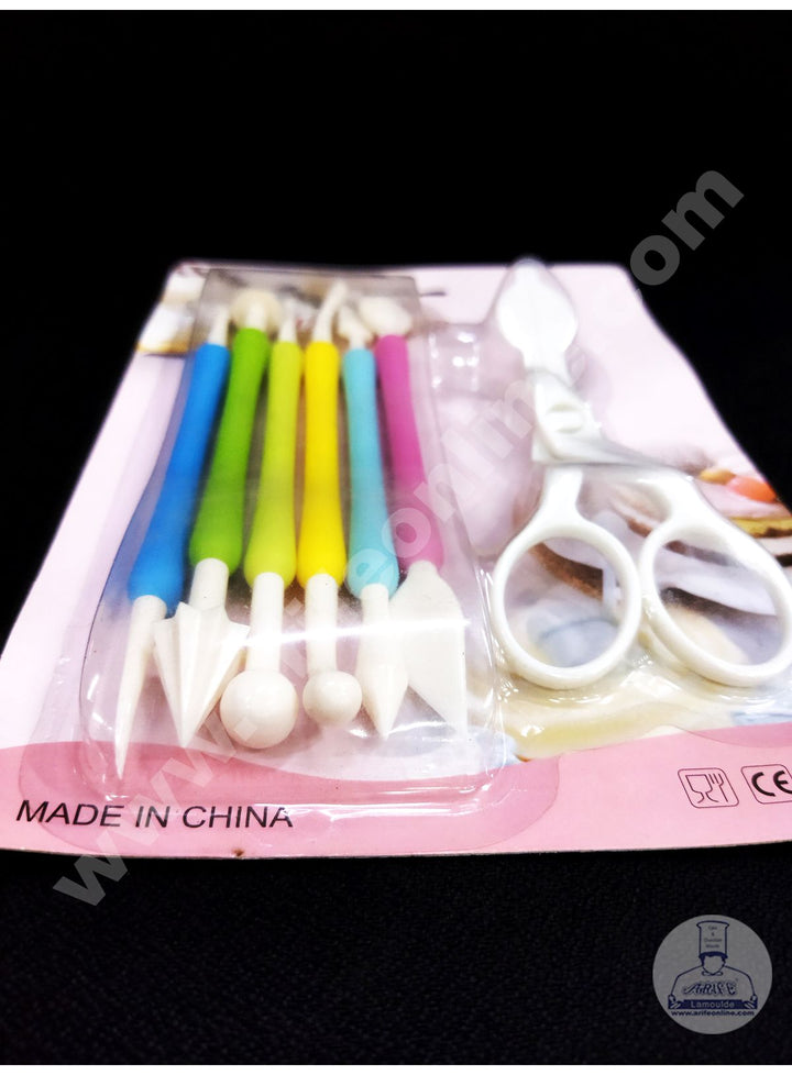 Cake Decor 6 Pcs Cake Modelling Tools With Flower Lifter Set Fondant Clay Cutter Carve Pen Mould Mold Tool