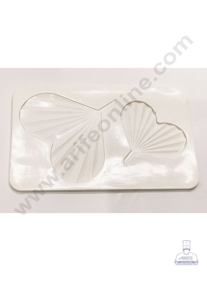 Cake Decor Silicon 2 Cavity Origami Heart Palm Leaf Shape Cake Decoration Mould SBSP-907