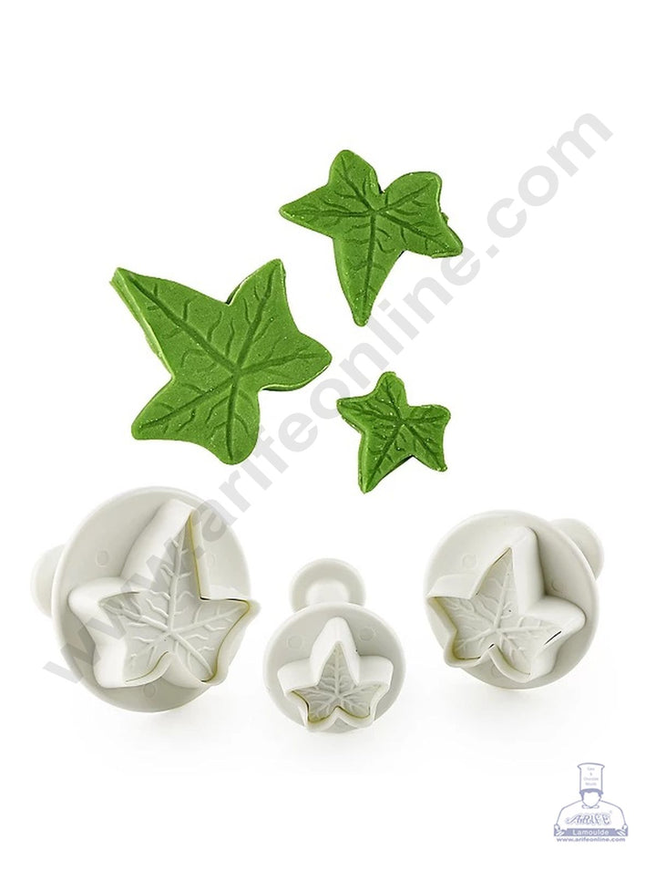 Cake Decor Plastic Plunger Cutters COMBO , 3 Pieces Snowflakes Cutters , 3 Pieces Holy Leaf Cutters , 3 Pieces Big Rose Leaf Cutters , 3 Pieces Ivy Leaf Cutters , 3 Pieces Small Rose Leaf Cutters