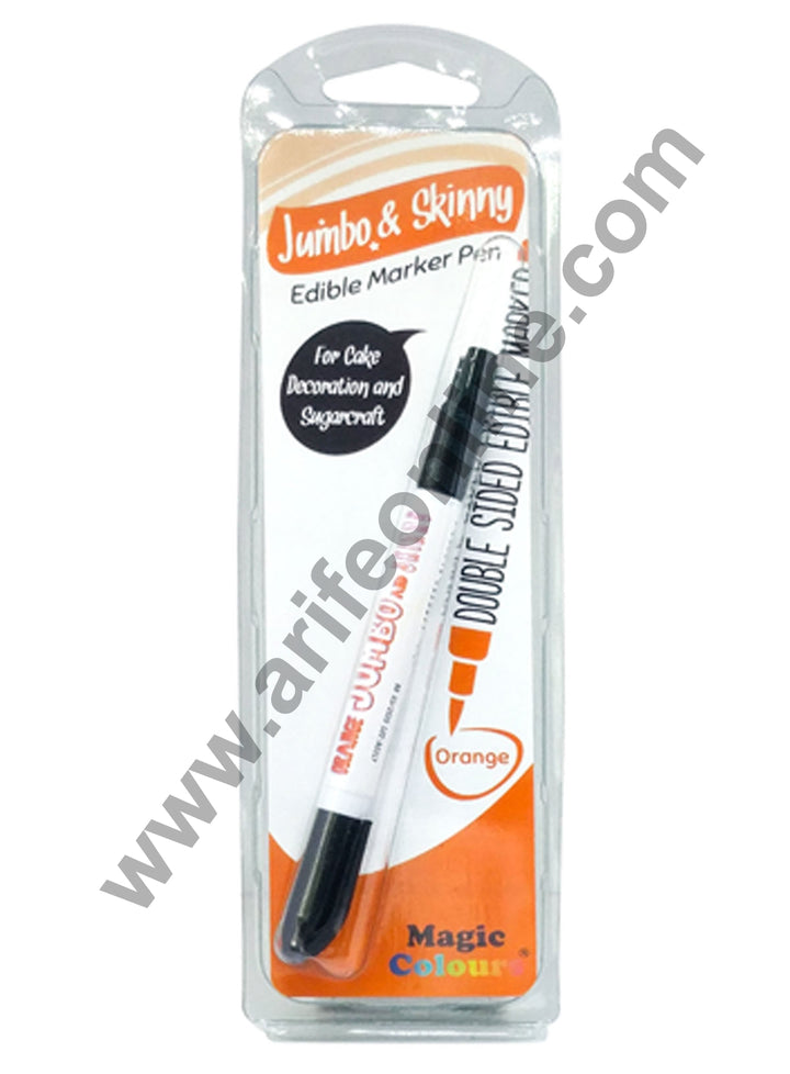 Magic Colours Double Sided Edible Marker Pen (Orange)