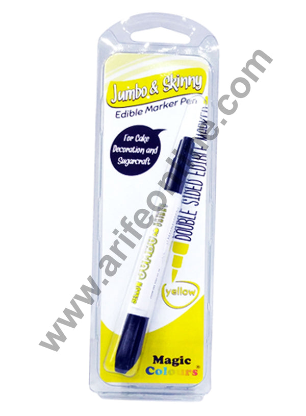 Magic Colours Double Sided Edible Marker Pen (Yellow)