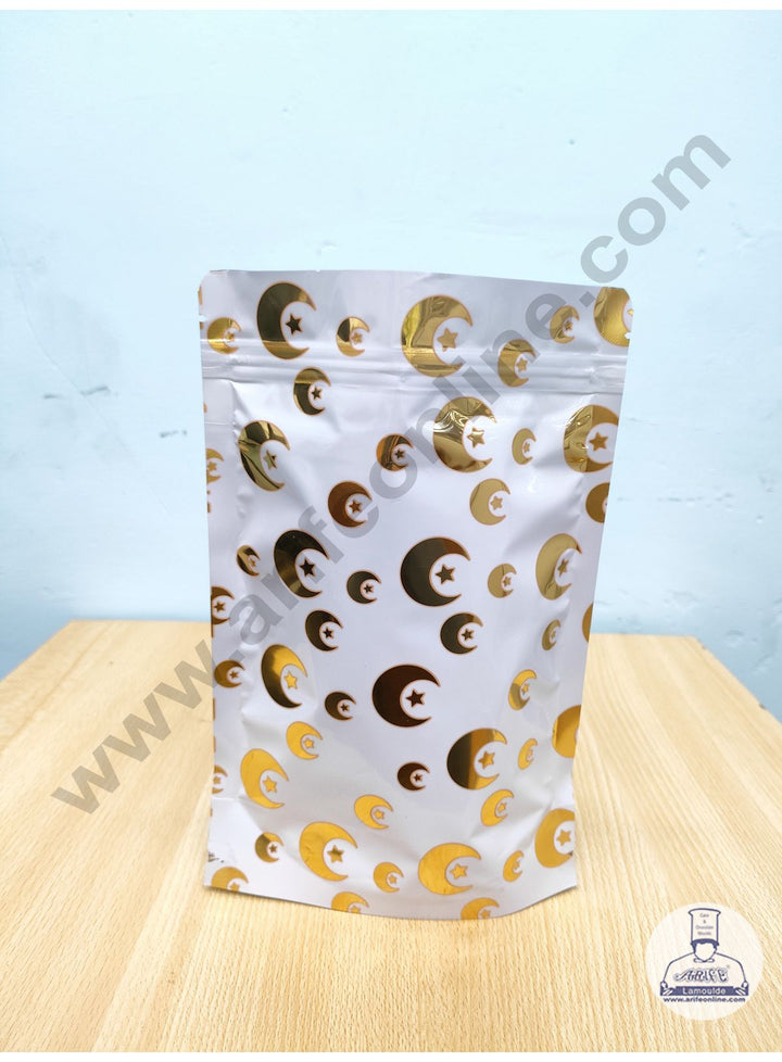 Cake Decor Metallic Pouch With Golden Moon Star Pack Of 12 Pieces