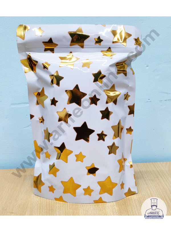 Cake Decor Metallic Pouch With Multi Size Golden Star Pack Of 12 Pieces