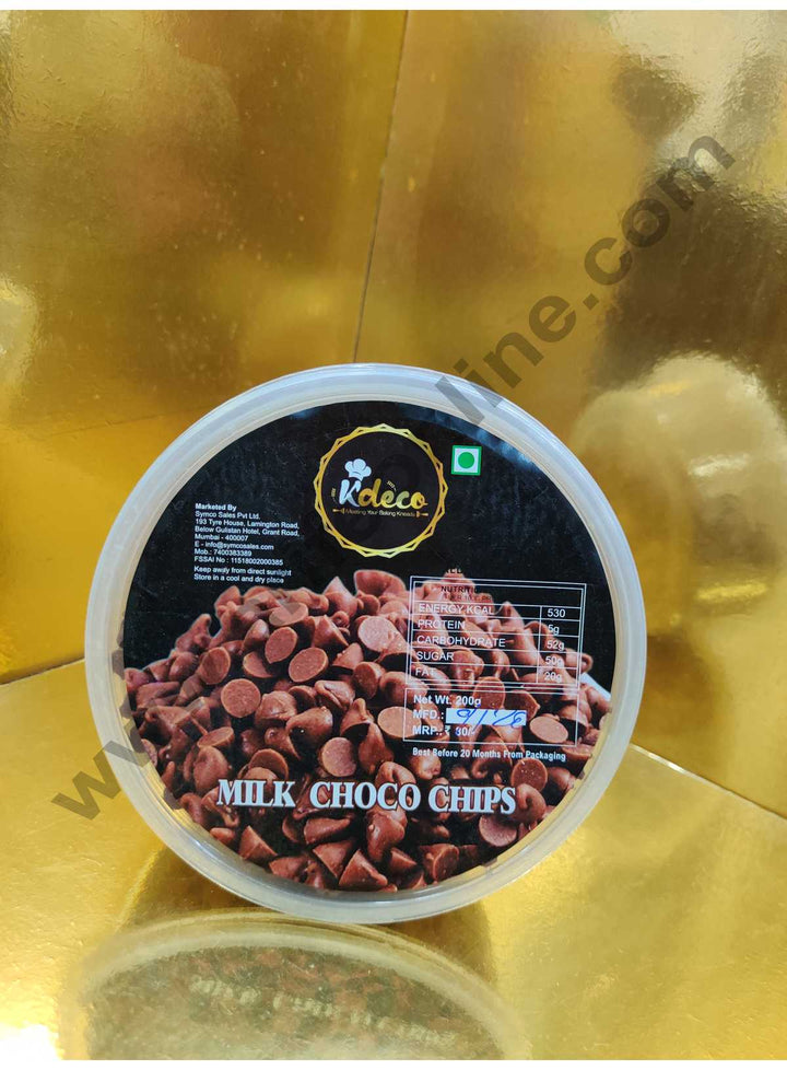 Kdeco Milk Choco Chips - 200 gm