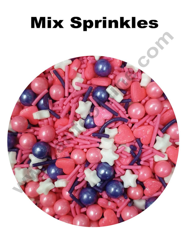 Cake Decor Sugar Candy - Fancy Sprinkles White Star Red Heart and Mix Ball