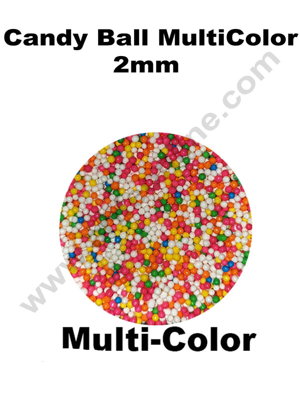 Cake Decor Sugar Candy - Candy Balls 2 mm Multi Color