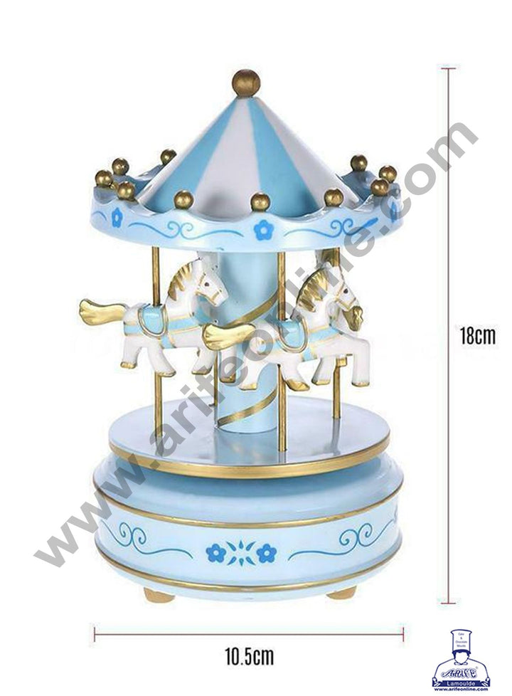 Cake Decor Merry-Go-Round Carousel Music Box - Blue