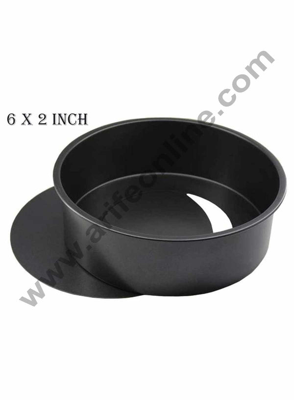 Cake Decor Loose Bottom Round Cake Mould Nonstick Cake Mould Removable Base Cake Mould 6 x 2 inch