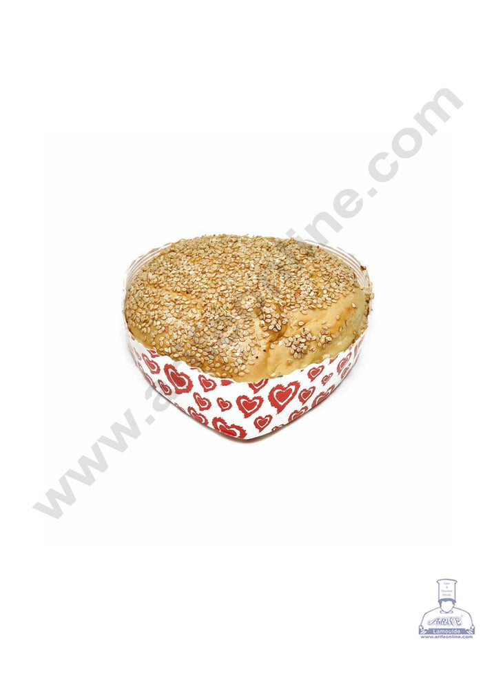 Novacart Bake & Serve Paper Baking Mould By Cake Decor - Heart Shaped Cake Mould 10 Pcs