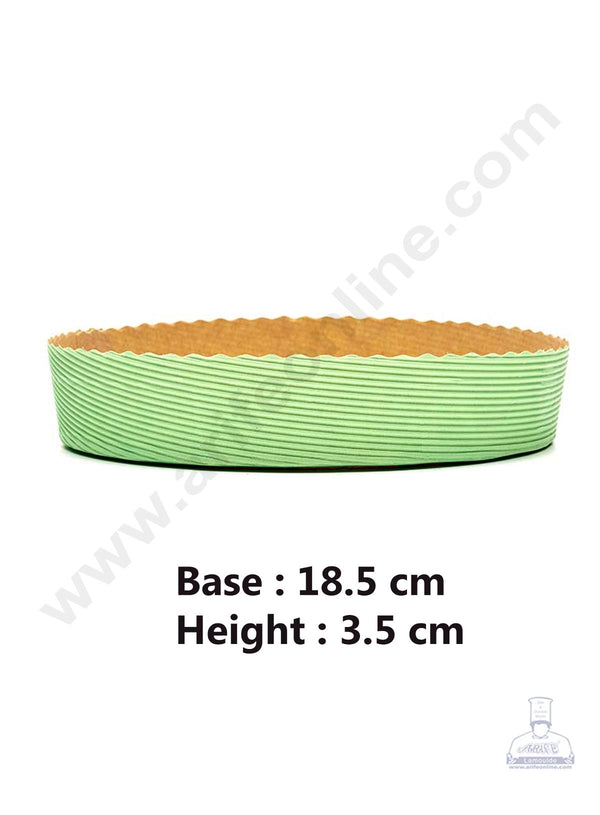 Novacart Bake & Serve Paper Baking Mould By Cake Decor - Round Cake Mould 10 Pcs (SBG9F-18.5x3.5-Green)