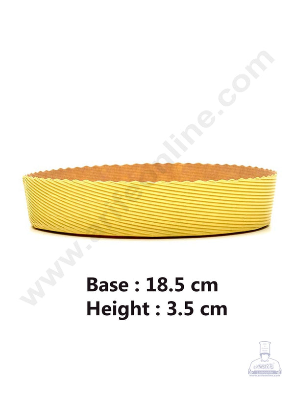 Novacart Bake & Serve Paper Baking Mould By Cake Decor - Round Cake Mould 10 Pcs (SBG9F-18.5x3.5-Yellow)