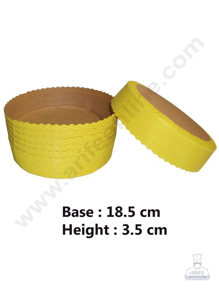 Novacart Bake & Serve Paper Baking Mould By Cake Decor - Round Cake Mould 10 Pcs (SBG9F-18.5x3.5-Yellow)
