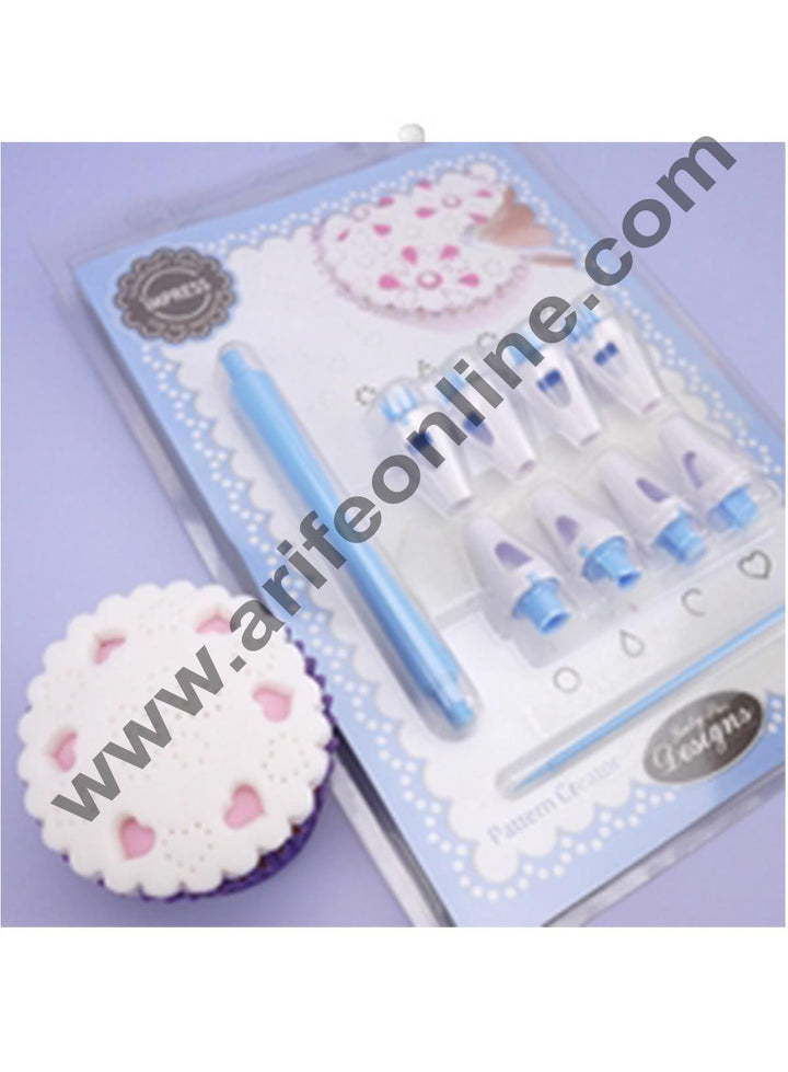 Cake Decor 8Pcs Cupcake Mold Wedding Decoration Cookie Cutter Fondant Lace Mold Impress Pattern Creator