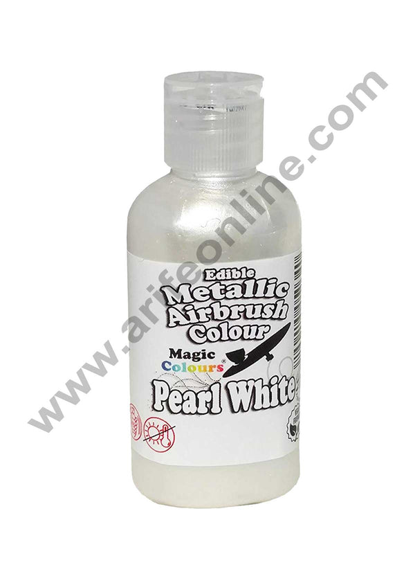 Magic Colours Edible Metallic Airbrush Colour-  Pearl White(55ml)