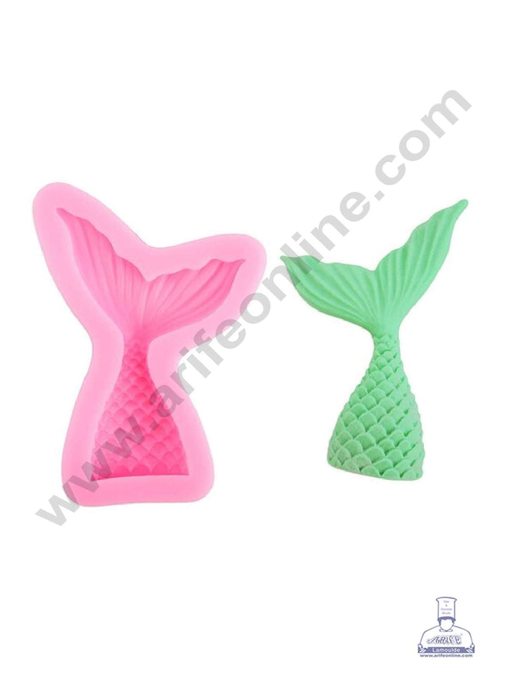 Cake Decor Silicone 1 Cavity Mermaid Tail Shape Pink Fondant Marzipan Mould