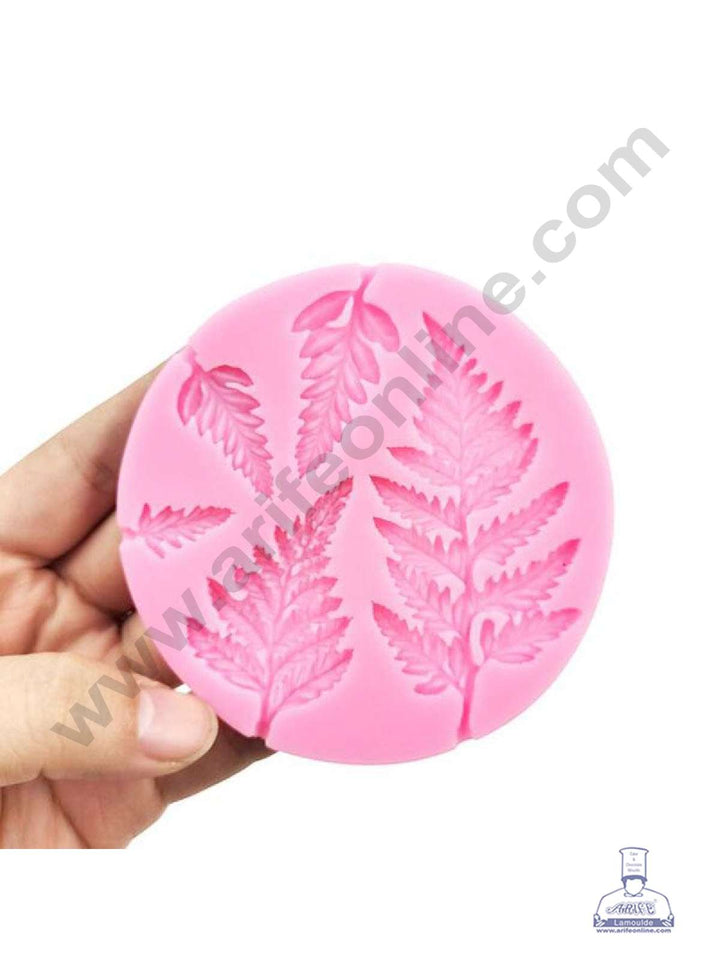 Cake Decor Silicone 5 Cavity Leaves Shape Pink Fondant Marzipan Mould