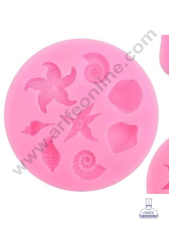 Cake Decor Silicone 8 Cavity Sea Shell Shape Pink Fondant Marzipan Mould