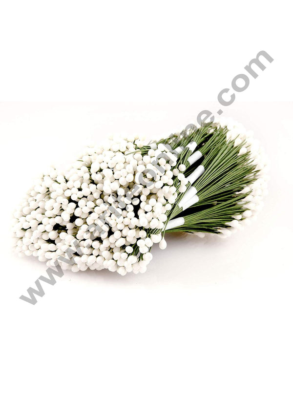 Cake Decor White Color Wire Pollen Pack of 10 Bunches for Flower Making