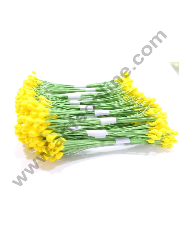 Cake Decor Yellow Color Wire Pollen Pack of 10 Bunches for Flower Making