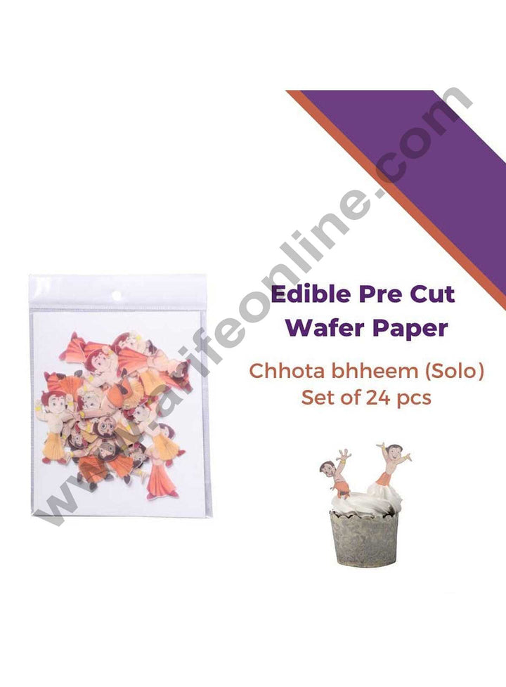 Cake Decor Edible Pre Cut Wafer Paper - Chhota Bheem (solo) Cake Topper - (Set of 24pcs)