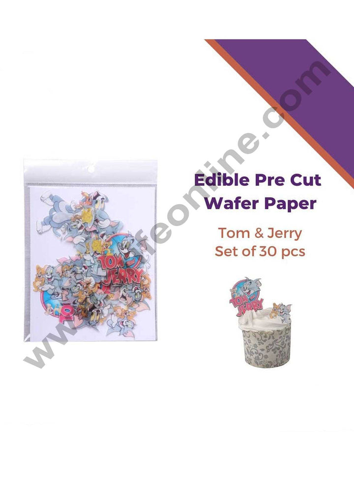 Cake Decor Edible Pre Cut Wafer Paper - Tom & Jerry Cake Topper - (Set of 30pcs)