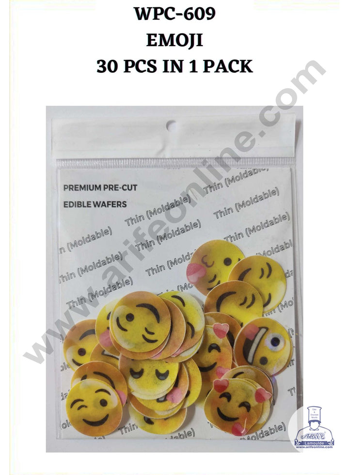 Cake Decor Edible Pre Cut Wafer Paper - Emoji Cake Topper - (Set of 30pcs) WPC-609