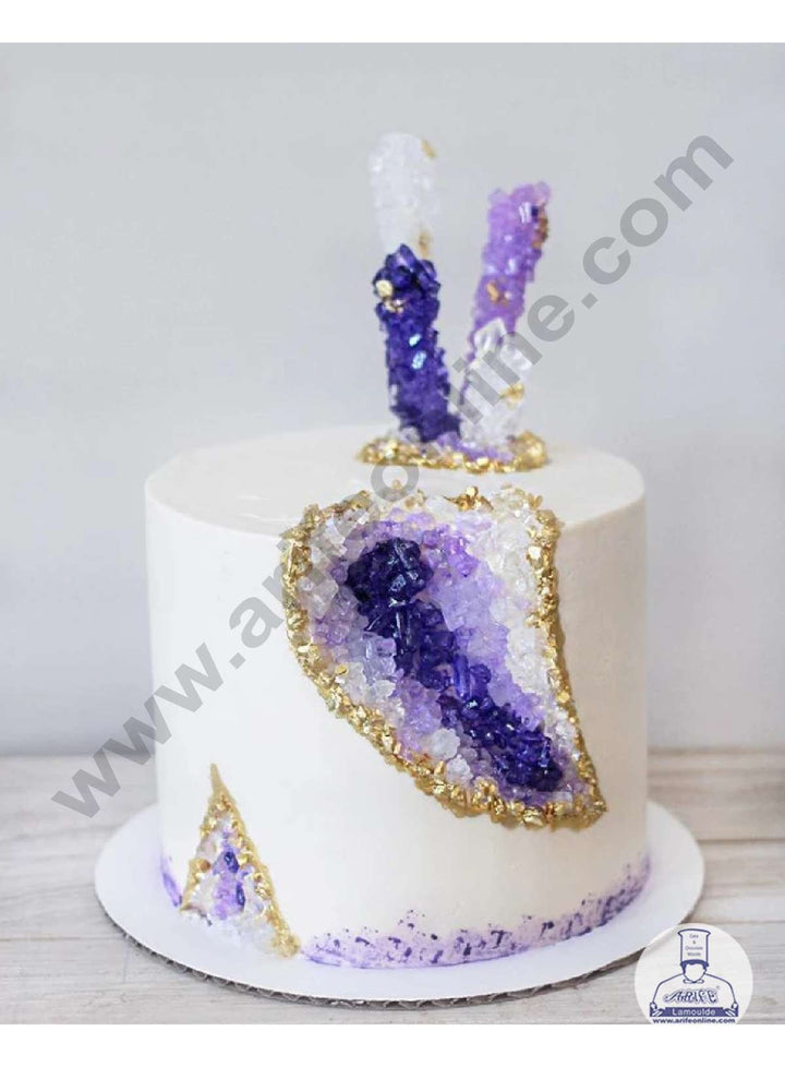 Cake Decor Rock Crystals Candy Sprinkles For Geode Cake - Light Purple - 500 gm