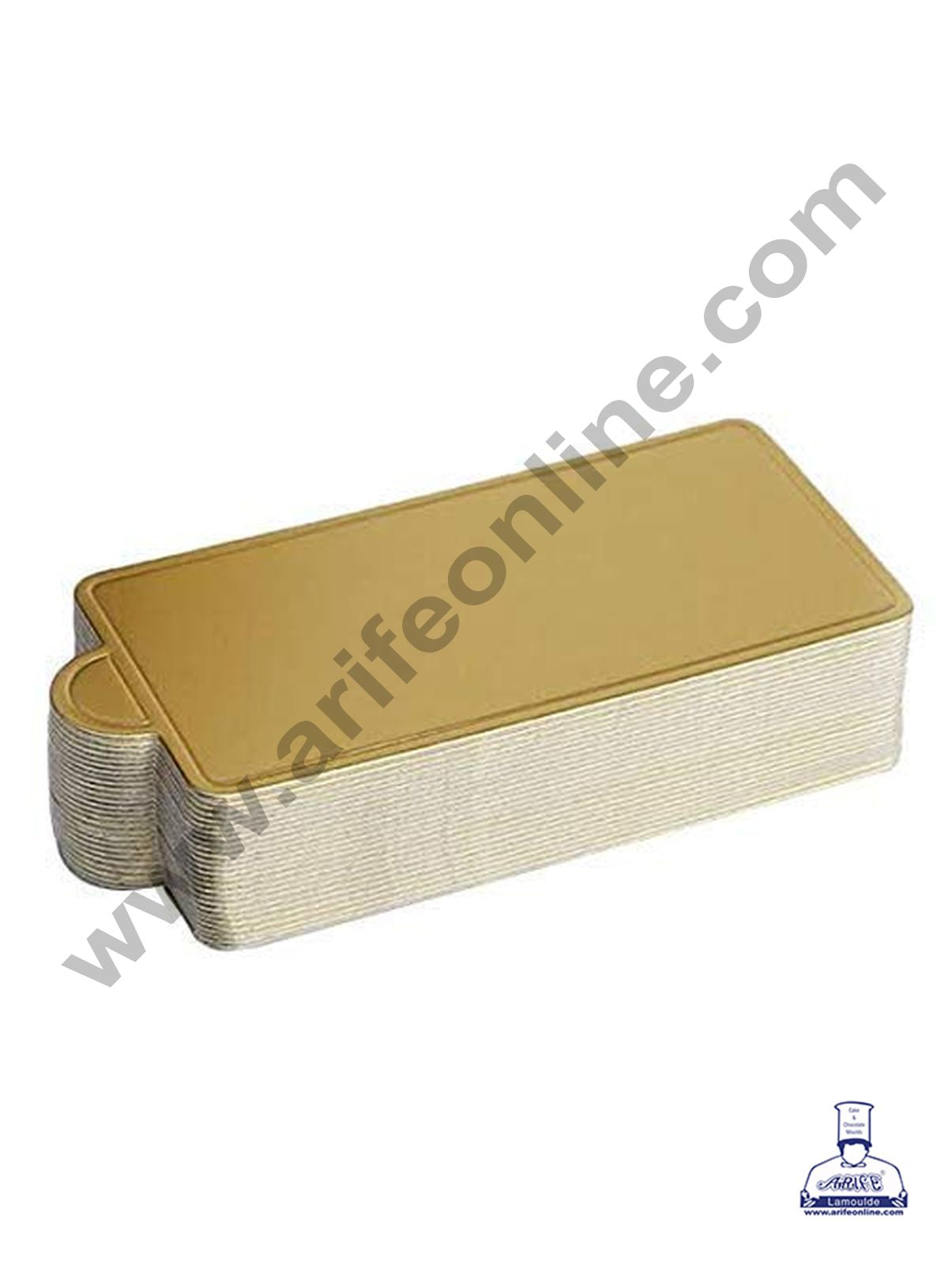 Home Cake Decor Rectangle Pastry Base Boards - Gold 100 Pcs Pack