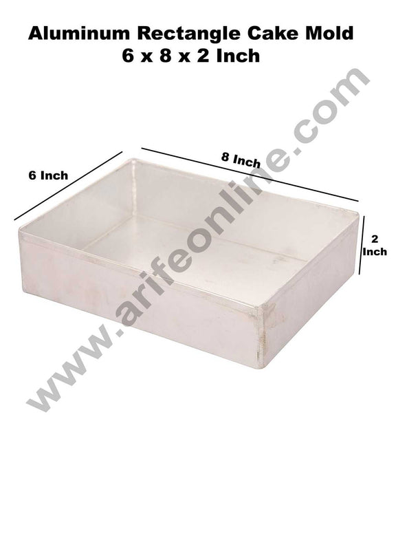 Home Cake Decor Aluminum Rectangle Cake Mould - 6 x 8 x 2 Inch