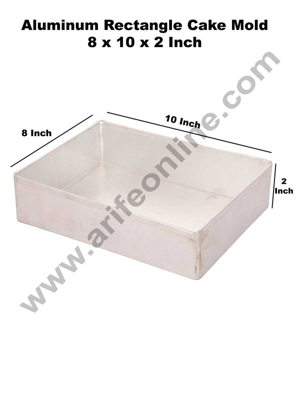 Cake Decor Aluminum Rectangle Cake Mould - 8 x 10 x 2 Inch