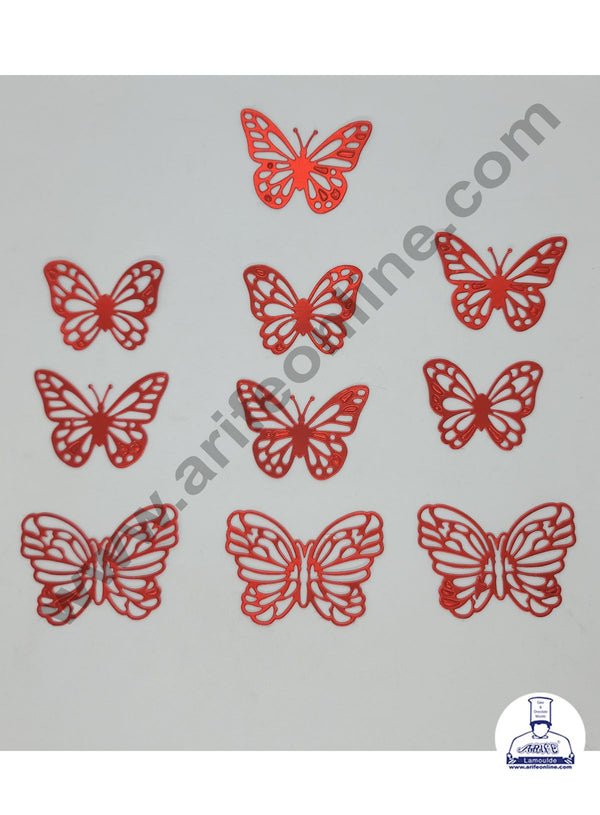 Cake Decor 10 pcs Red Butterfly Paper Topper For Cake And Cupcake Decoration