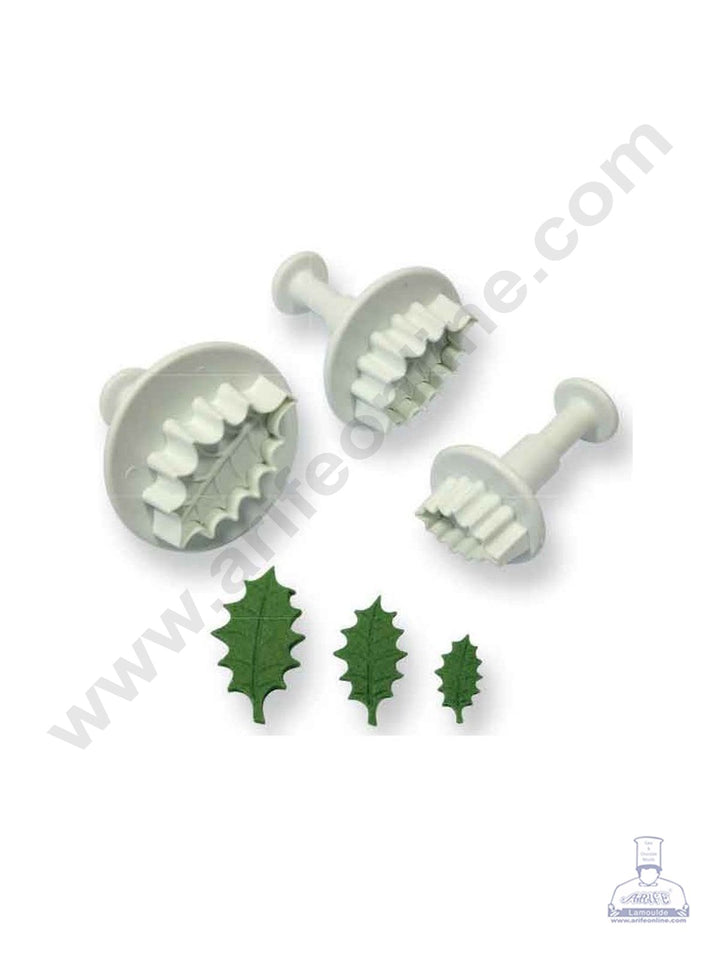 Cake Decor Plastic Plunger Cutters COMBO , 3 Pieces Snowflakes Cutters , 3 Pieces Holy Leaf Cutters , 3 Pieces Big Rose Leaf Cutters , 3 Pieces Ivy Leaf Cutters , 3 Pieces Small Rose Leaf Cutters