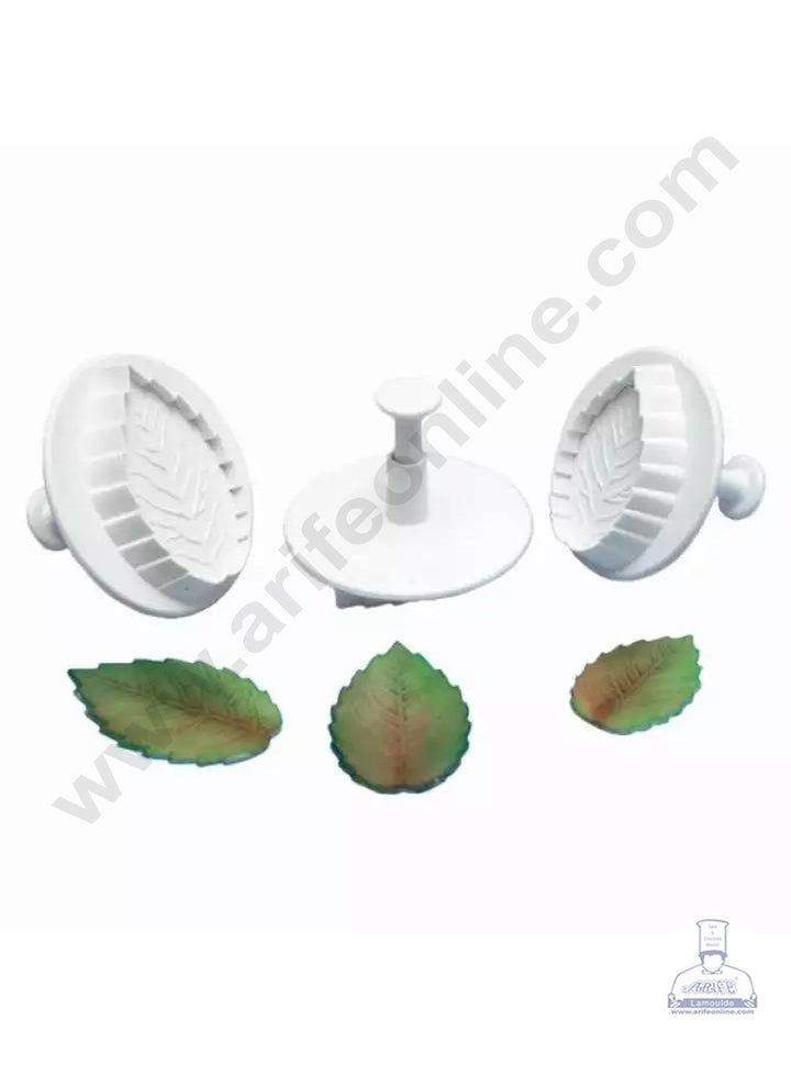 Cake Decor Plastic Plunger Cutters COMBO , 3 Pieces Snowflakes Cutters , 3 Pieces Holy Leaf Cutters , 3 Pieces Big Rose Leaf Cutters , 3 Pieces Ivy Leaf Cutters , 3 Pieces Small Rose Leaf Cutters