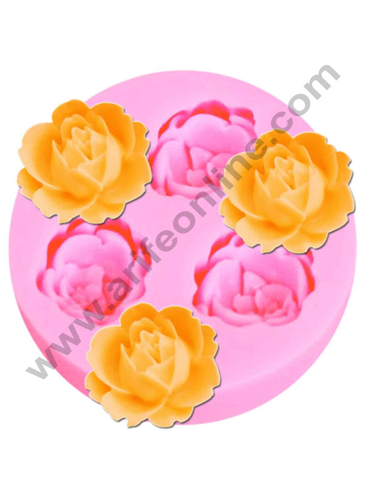 Cake Decor Silicon 3 Cavity Rose Flower Silicone Fondant Mould Marzipan Mould