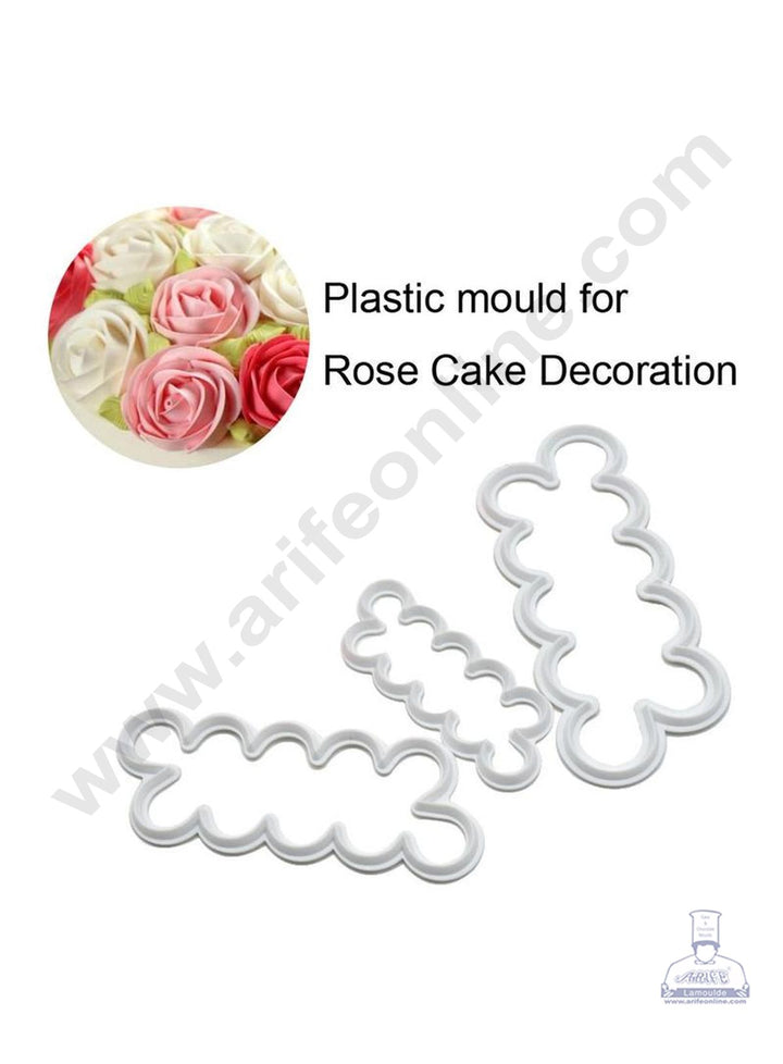 Cake Decor Plastic Cutters Combo , 3 Pieces Easiest Carnation Cutter , 3 Easiest Rose Cutter , 3 Pieces Peony Ever for Cake Decorating Plastic Tools