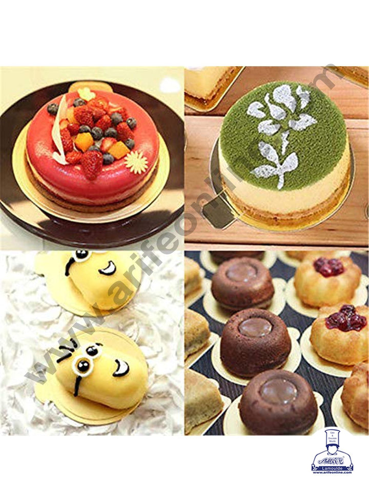 Cake Decor Round Pastry Base Boards - Gold 100 Pcs Pack