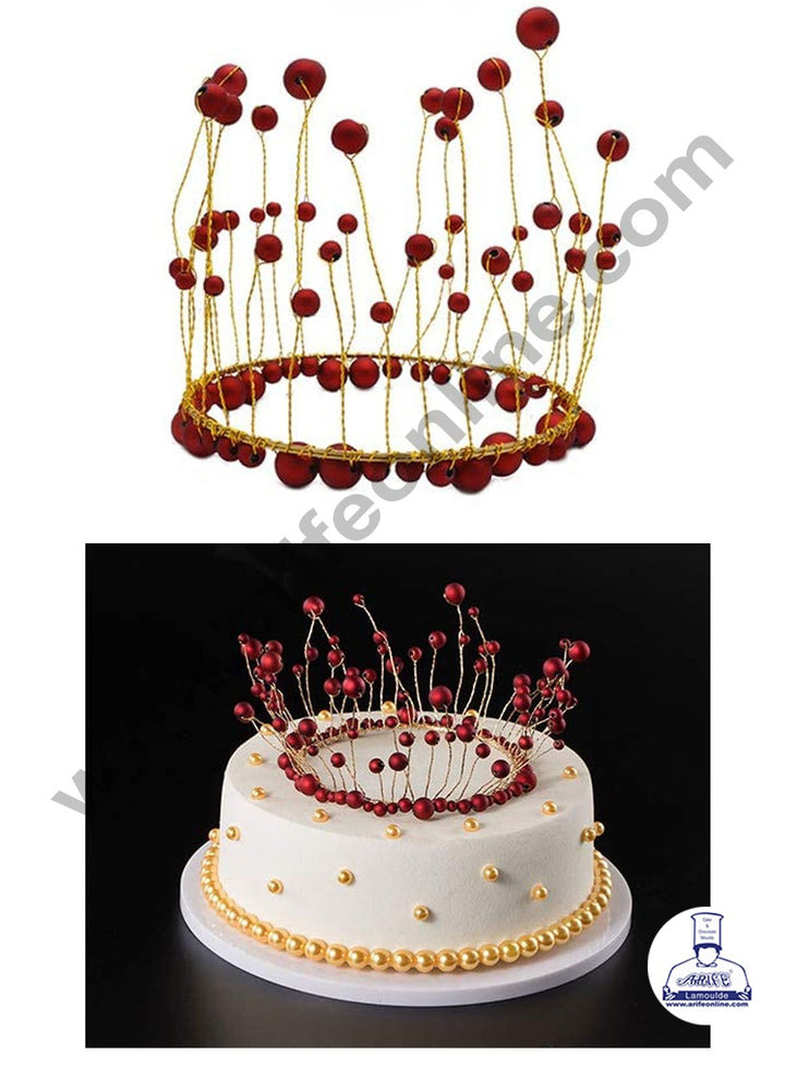 Cake Decor Red Crown Cake Topper Wedding, Birthday Cake Decoration For King, Queen, Prince And Princess Party Wedding Hair Accessories Decoration