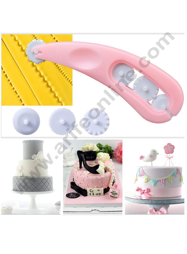 Cake Decor Fondant Cutter 4 Wheels Embosser Wheel Stitching Cutter Cake Decorating Tools