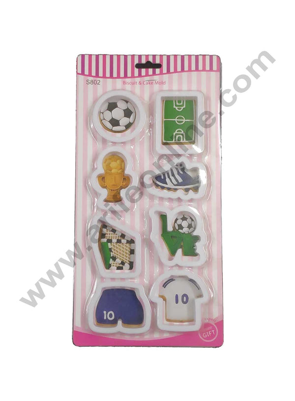 Cake Decor 8pc Football Theme Cutters Fondant Tool Biscuit Cutter