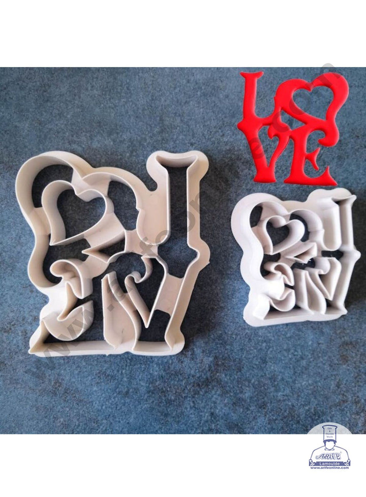 Cake Decor 2 Pieces Love Plastic Cookie Cutter