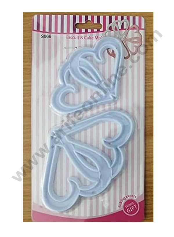 Cake Decor 2 Pieces Entwined Hearts Cookie Cutter Love Heart Plastic Fondant Cutter Gumpaste Cutter