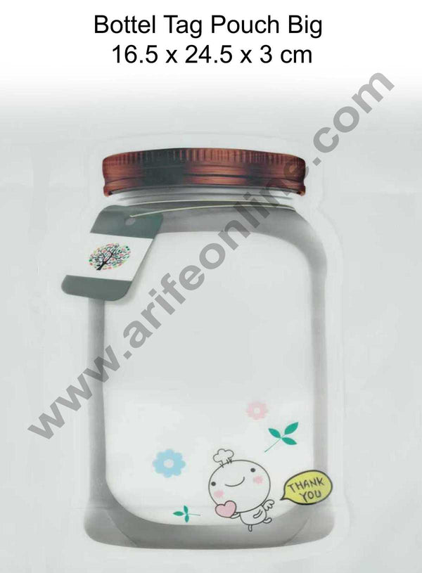 Cake Decor Bottle Cap Tag Pouch Shape Plastics and Chocolate Dry Fruit Random Color (Pack of 10) - Big